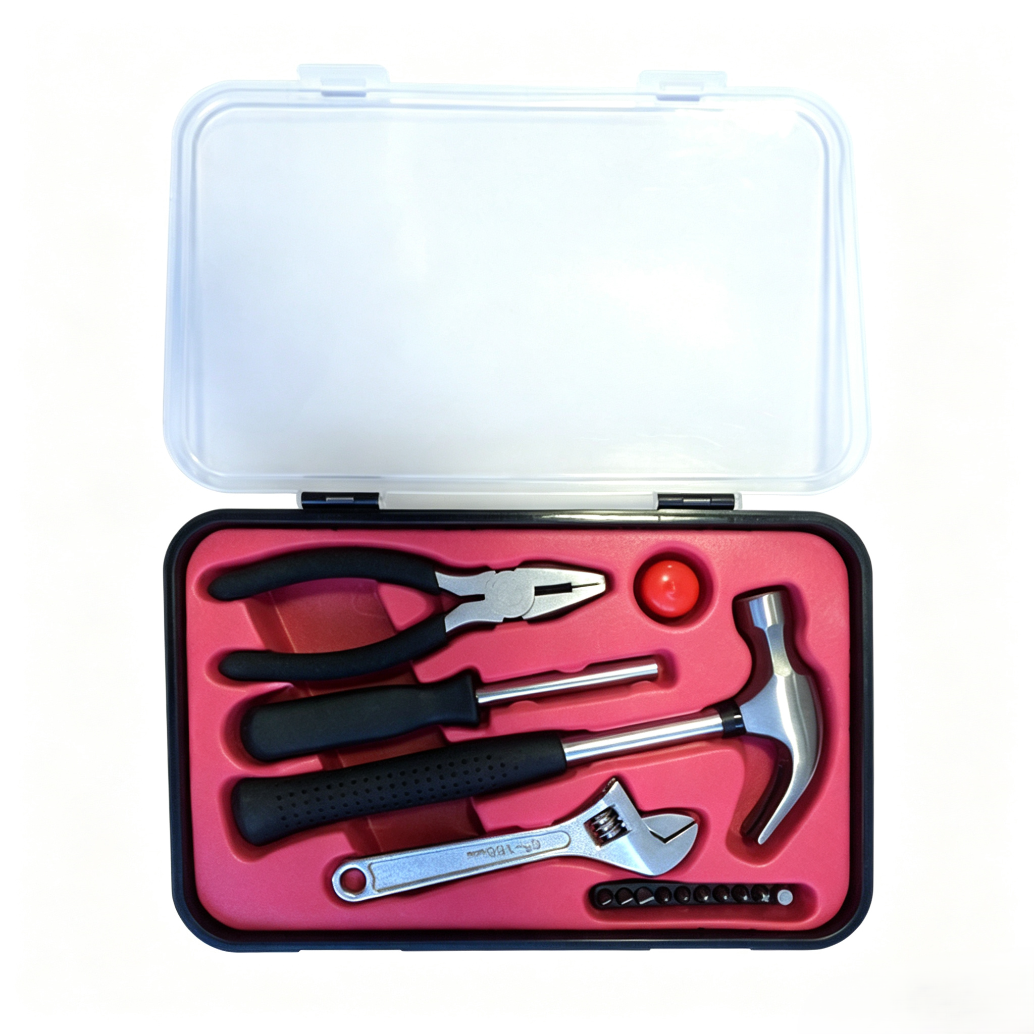 Basic household tool set Conjunto básico de ferramentas domésticas