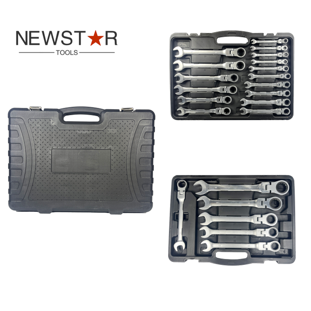 Conjunto de ferramentas de chave de combinação de catraca flexível 22PCS