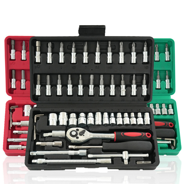 46pcs 1/4 'Chave de soquete Conjunto para reparo automático