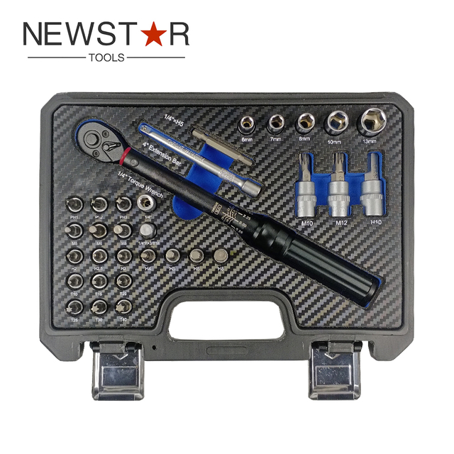 1/4 'Chave de torque para reparo automático - kit de ferramenta manual ajustável com estojo
