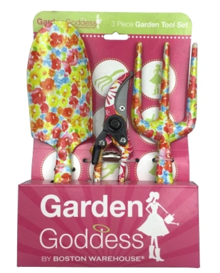 3pcs Box de exibição Ferramentas de jardim de impressão floral 